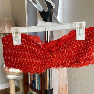 Red Lace Bandeau Top